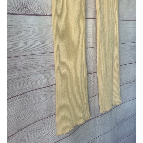 Billabong Yellow Ribbed Knit Pants High Waisted Drawstring Size Large - Picture 15 of 16